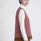 Gilet jacquard in lana con scollo a V