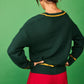 Cardigan ricamato floreale verde Senda