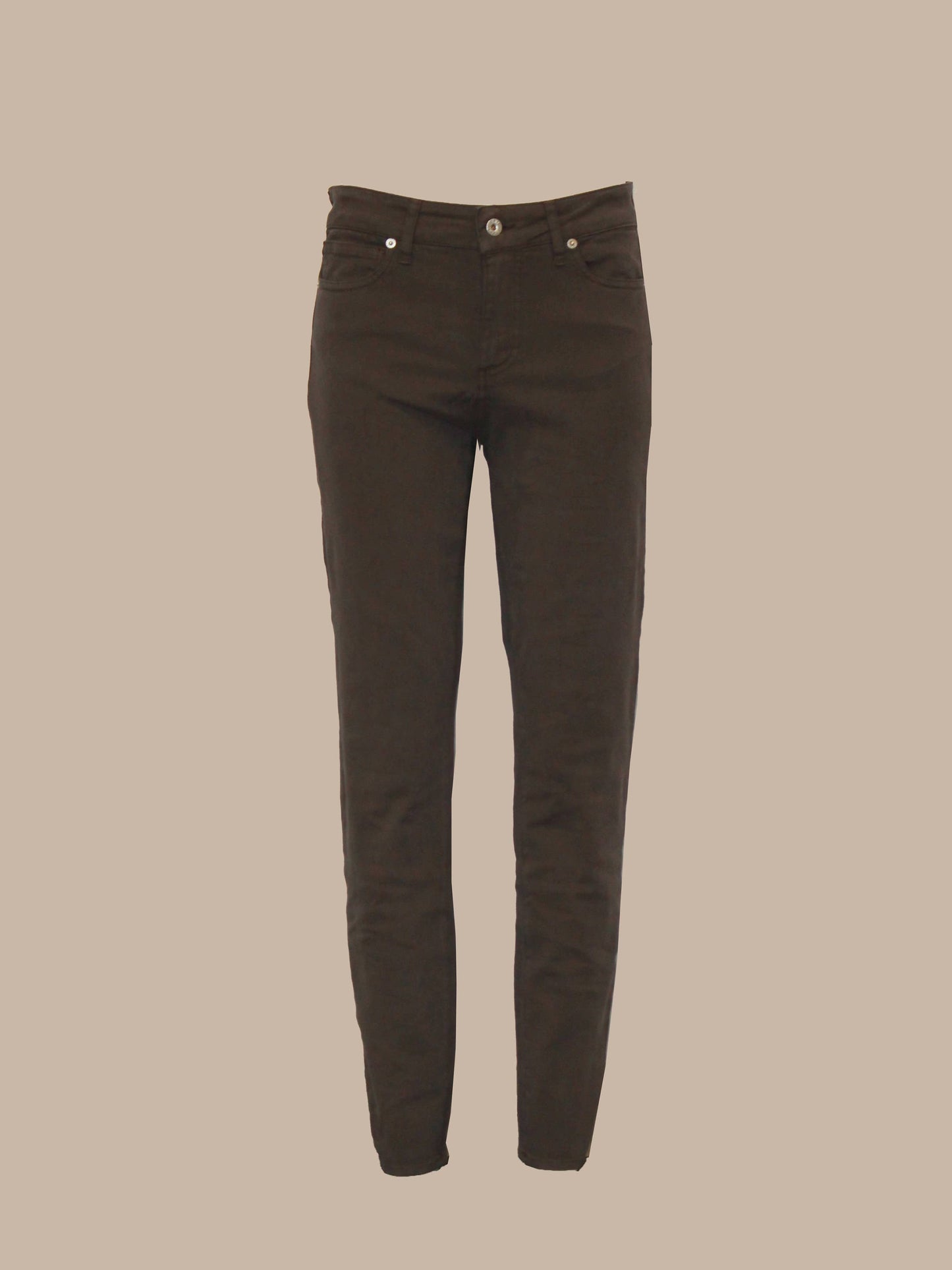 Pantaloni skinny in cotone stretch a vita alta