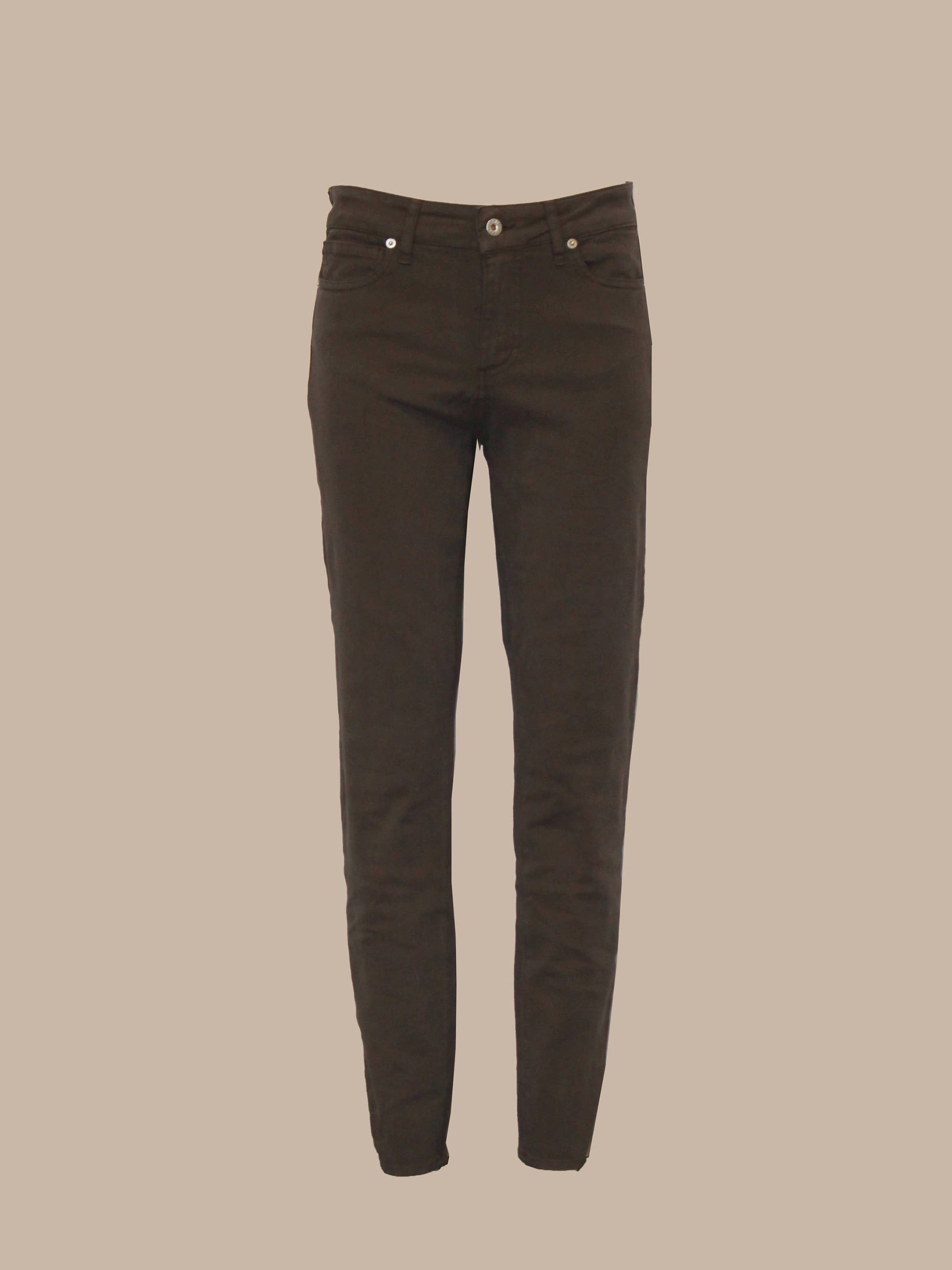 Pantaloni skinny in cotone stretch a vita alta