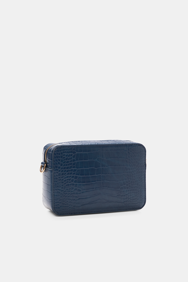 Borsa a tracolla effetto coccodrillo