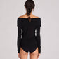 Top Asha nero in lana