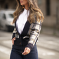 Cardigan in maglia a quadri con bottoni