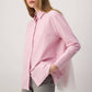 Camicia Oversize a Righe con Dettagli in Chiffon