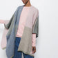 Mantella in maglia color block