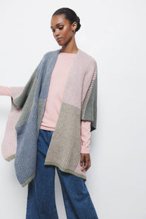 Mantella in maglia color block