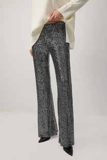 Pantaloni a gamba larga con paillettes