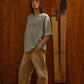 T-shirt Misty Gray Mars a maniche corte in cotone organico