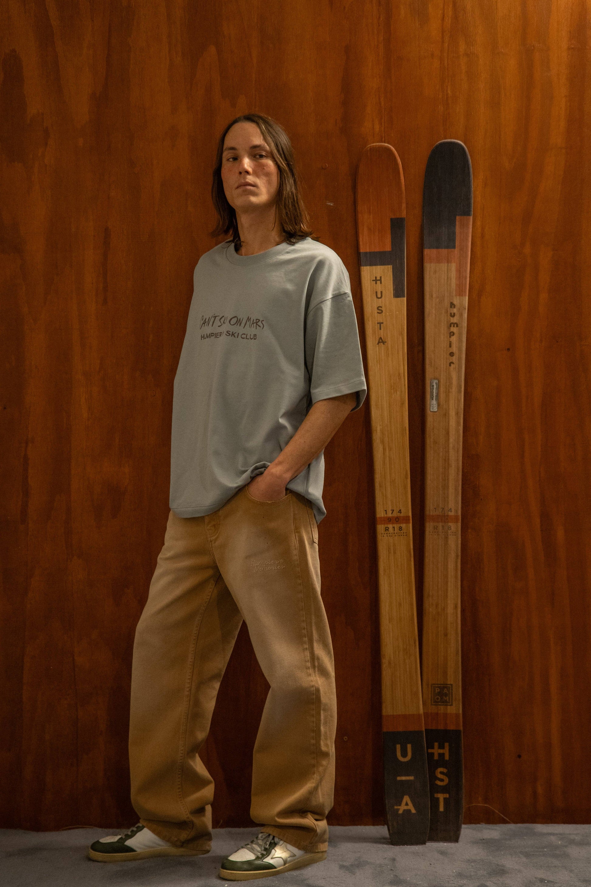 T-shirt Misty Gray Mars a maniche corte in cotone organico