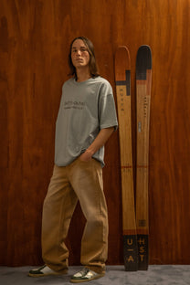 T-shirt Misty Gray Mars a maniche corte in cotone organico