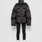 Piumino Oversize Nero con Collo Alto
