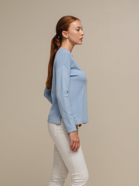 Maglione in maglia scollo a V con dettagli lurex