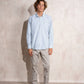 Camicia uomo a righe in cotone e poliestere