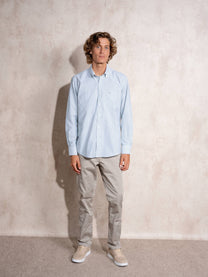 Camicia uomo a righe in cotone e poliestere