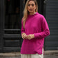 Maglione oversize in maglia con cucitura frontale