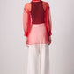 Camicia in organza rossa trasparente