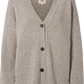 Cardigan Edith in lana d’agnello grigio pietra