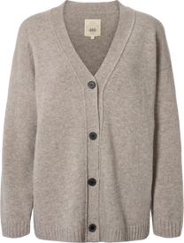 Cardigan Edith in lana d’agnello grigio pietra