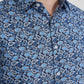Camicia uomo blu fantasia comfort fit