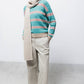 Maglione a righe in maglia con girocollo