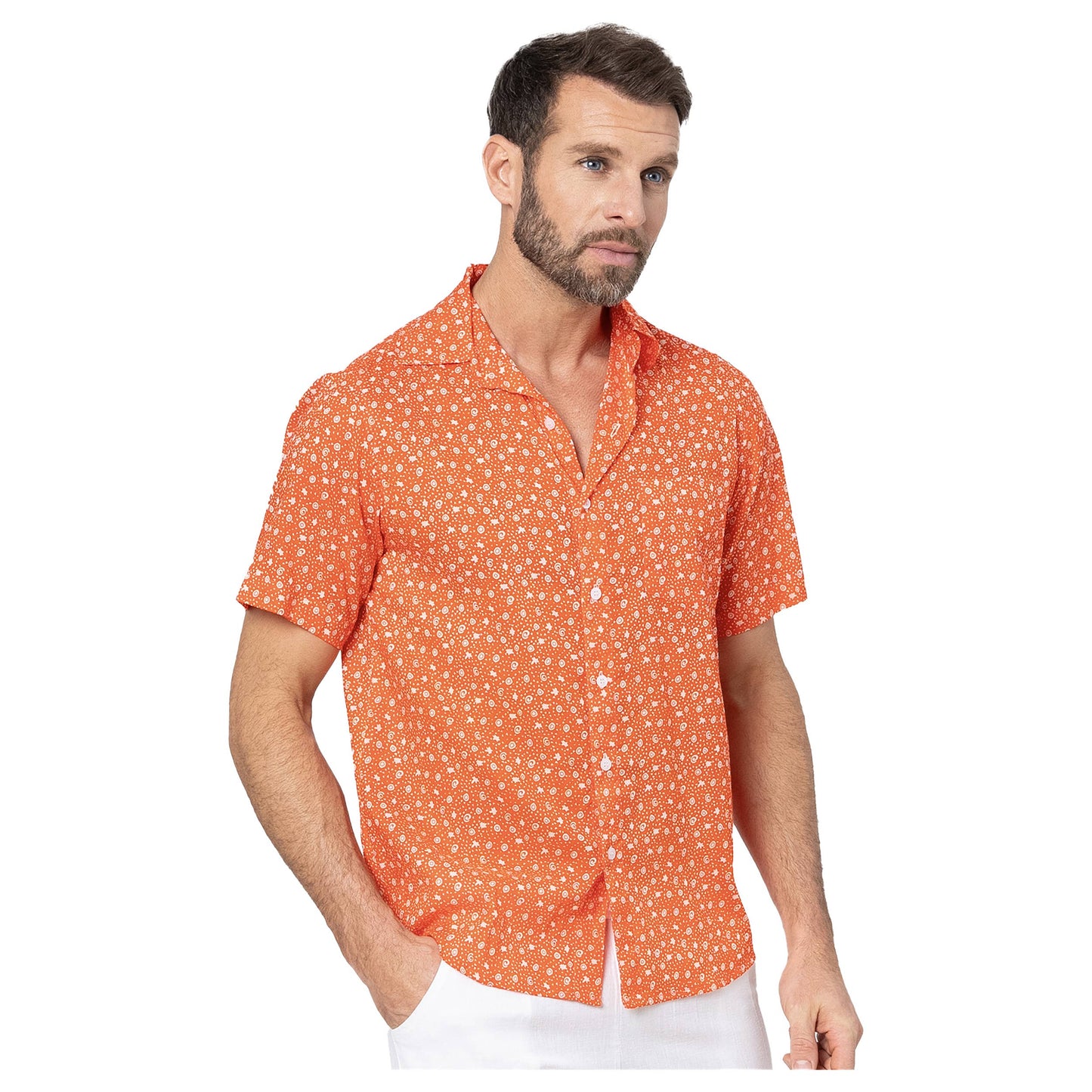 Camicia estiva a manica corta in voile di cotone