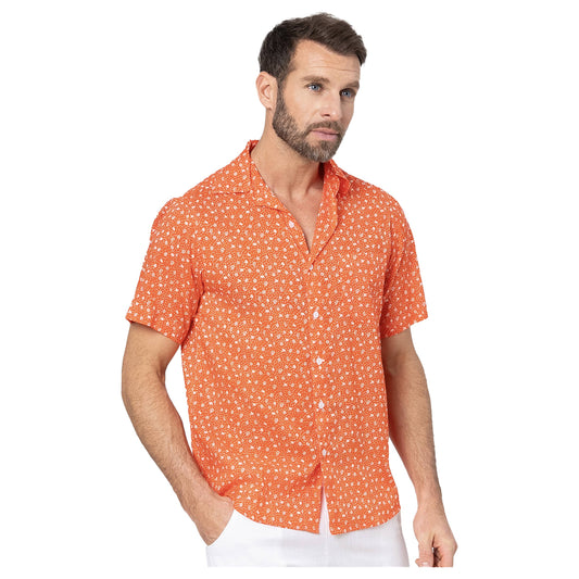 Camicia estiva a manica corta in voile di cotone