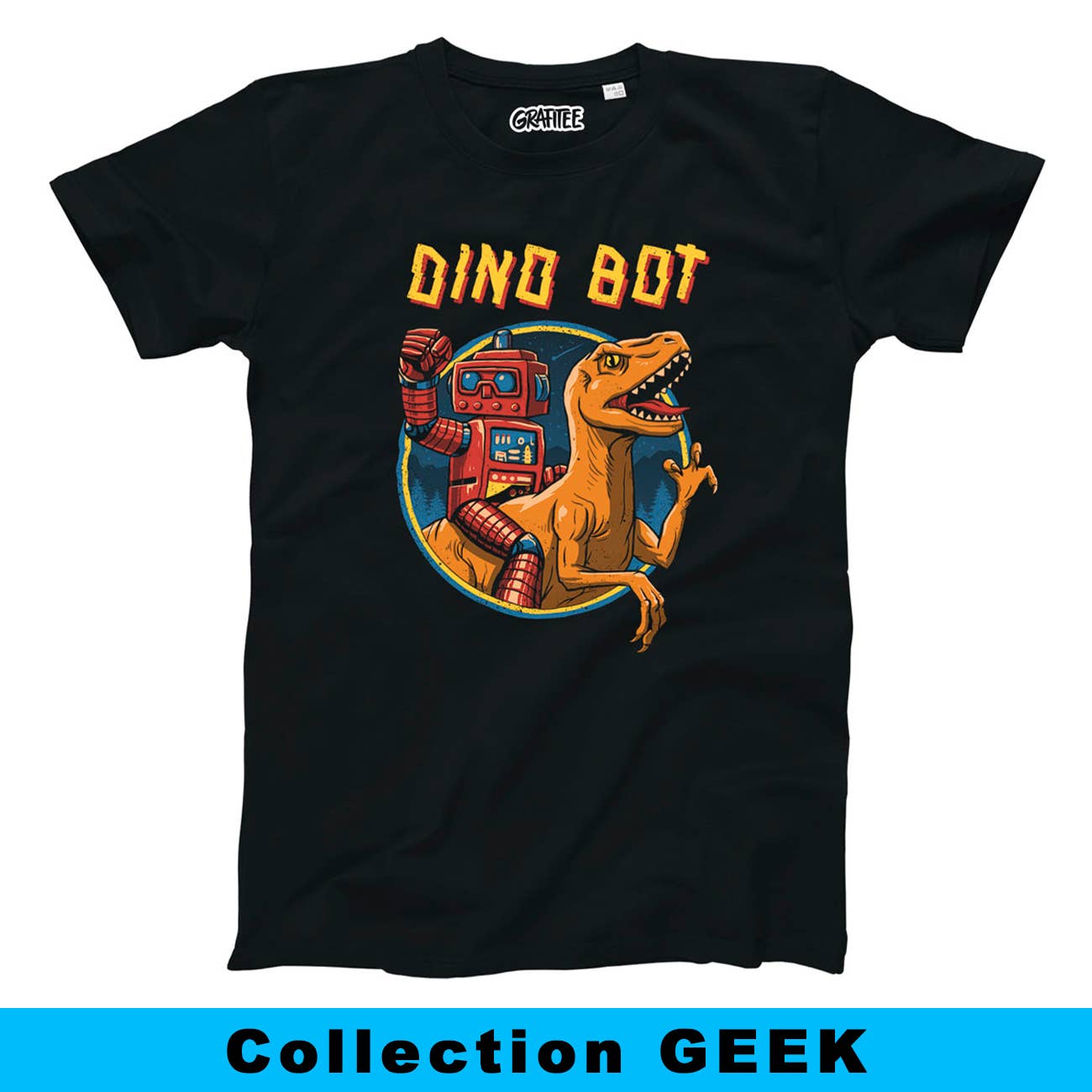 T-shirt Dino Bot con grafica vintage