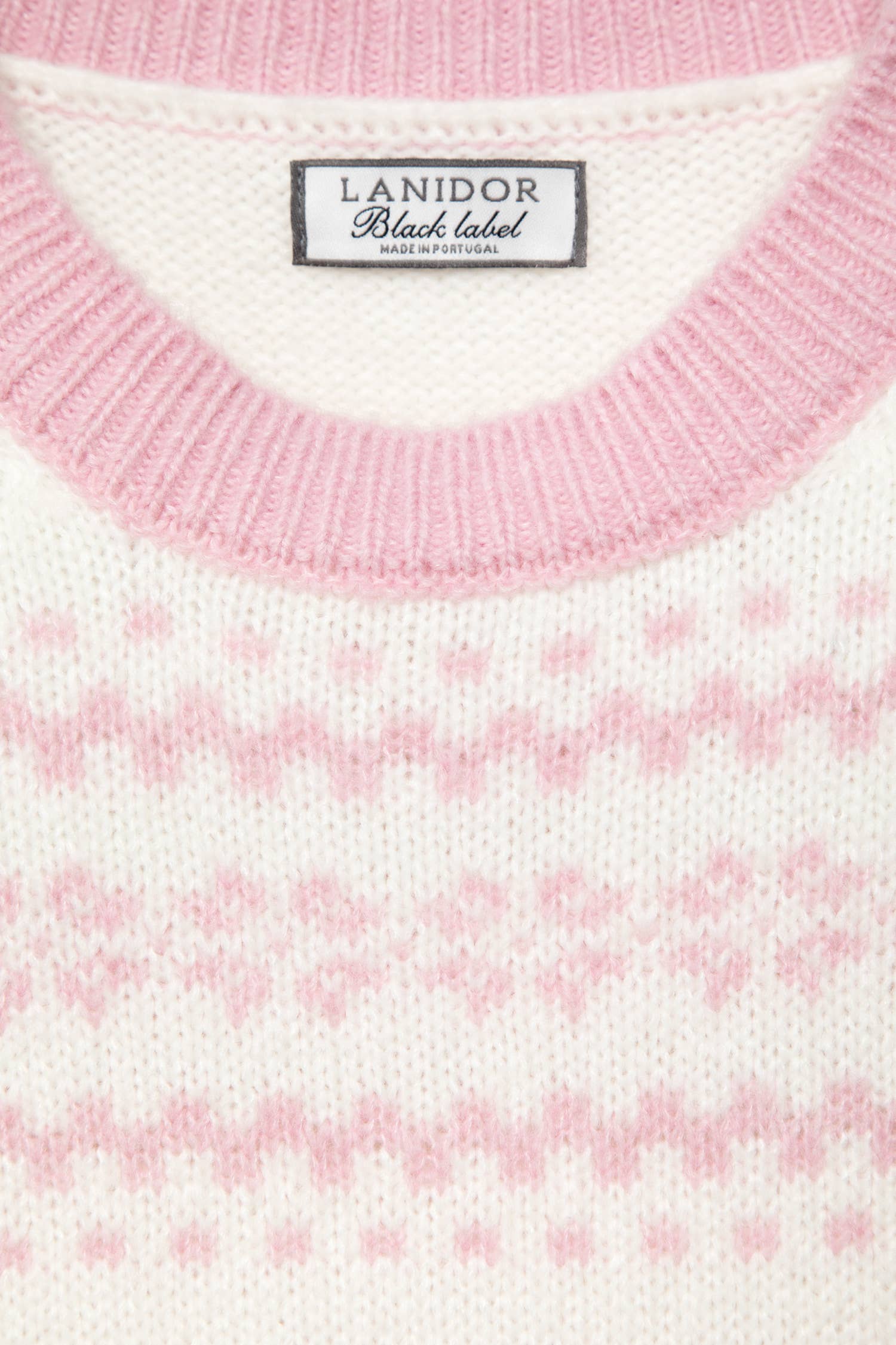 Maglione jacquard bicolor girocollo