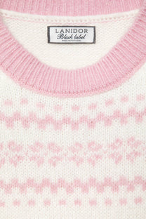 Maglione jacquard bicolor girocollo