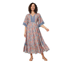 Abito lungo estivo boho con maniche a tre quarti