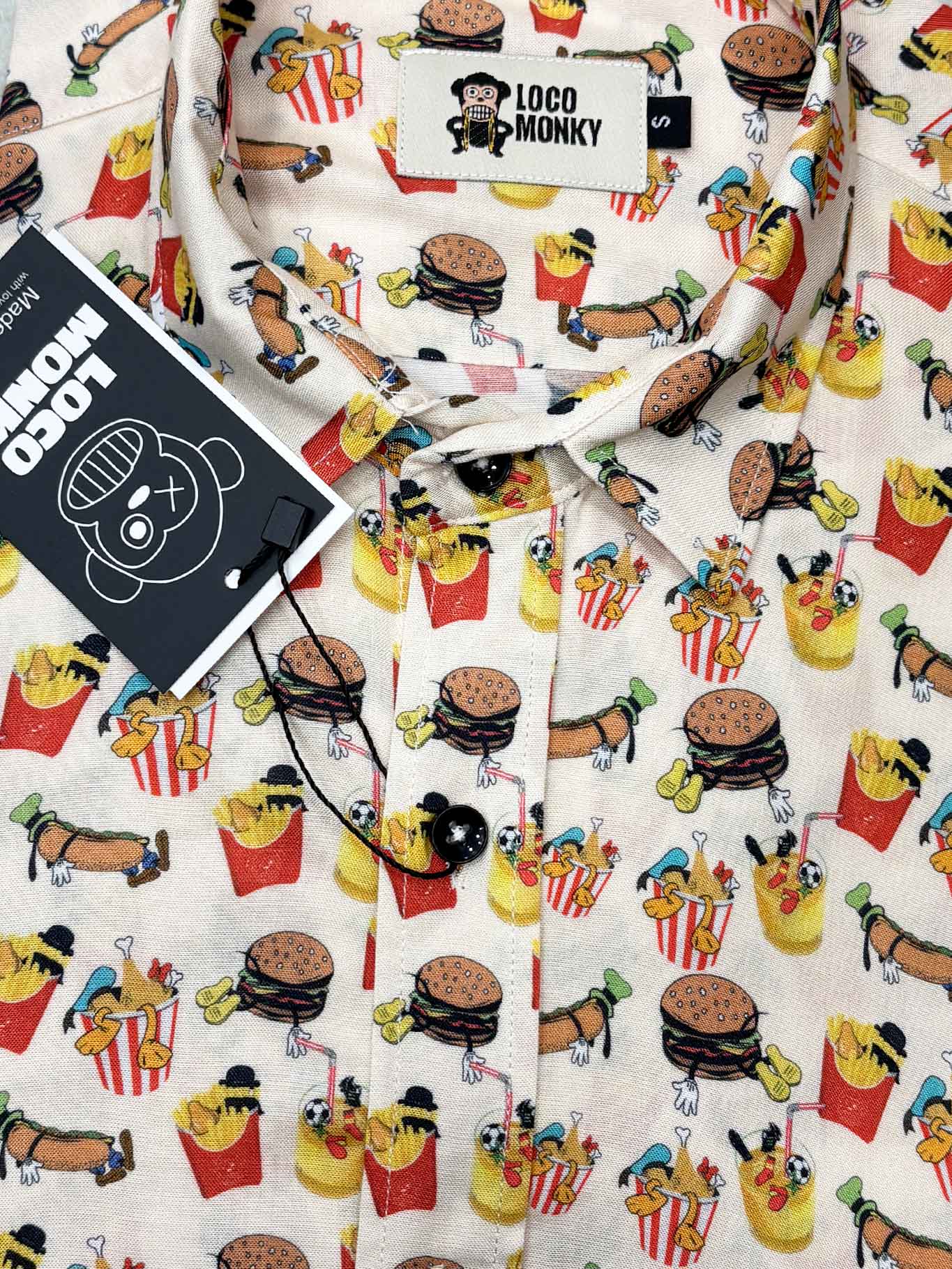 Camicia a maniche corte con stampa cartoon LOCO MONKY