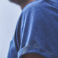 T-shirt in cotone biologico blu marino melange con taschino
