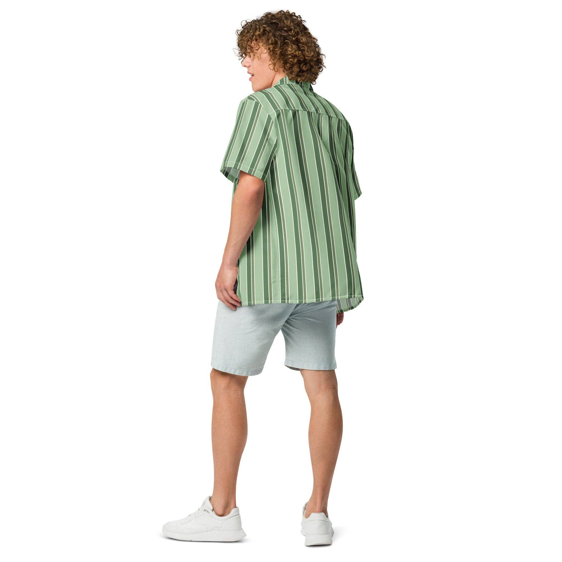 Camicia da piscina oversize a righe verdi