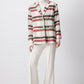 Blazer a quadri con bottoni dorati in misto cotone