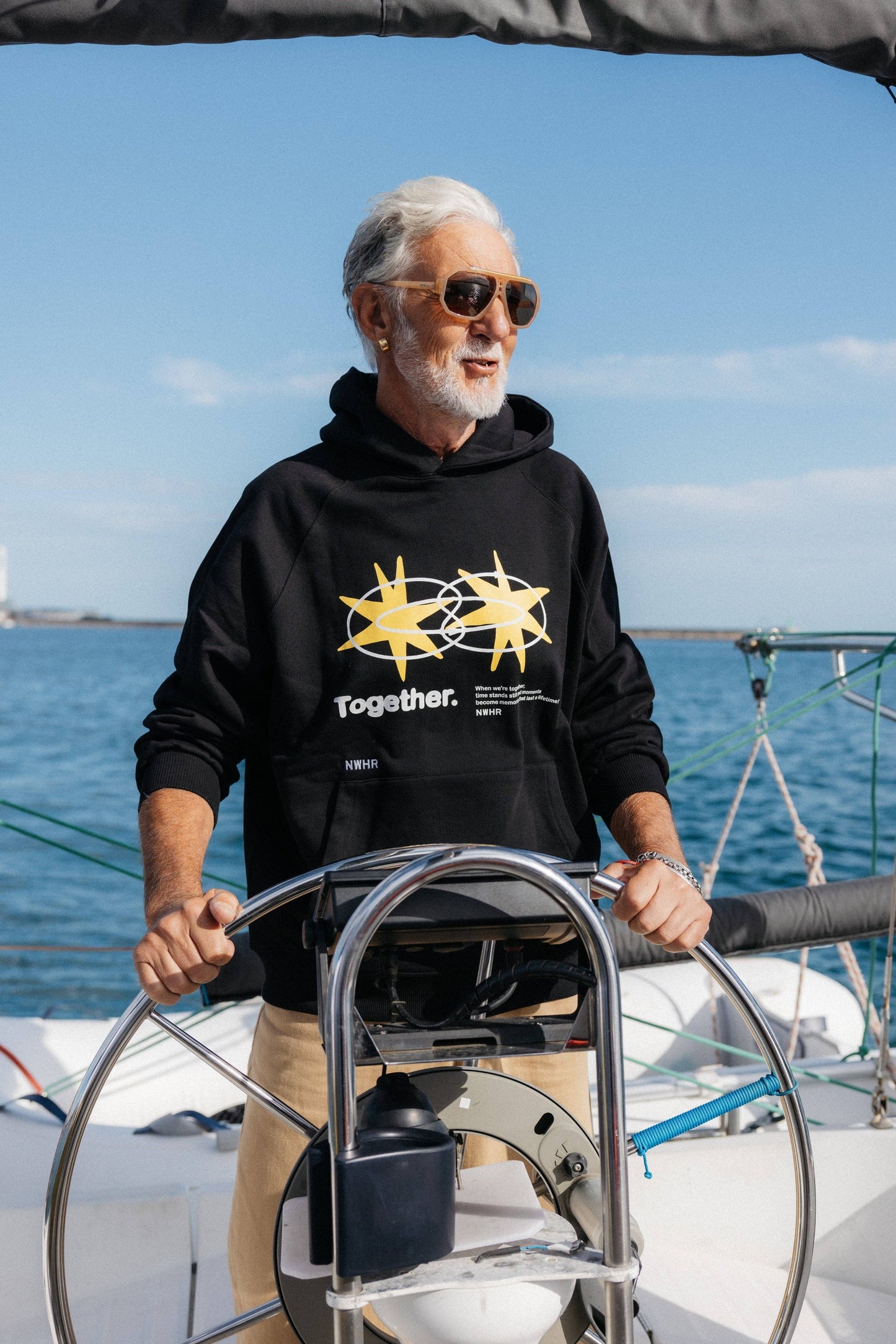 Felpa con cappuccio oversize Star nera in cotone biologico