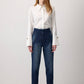 Pantaloni carrot in denim a vita alta