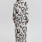 Abito camicia lungo con stampa monocromatica