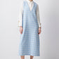 Abito midi in tweed senza maniche azzurro