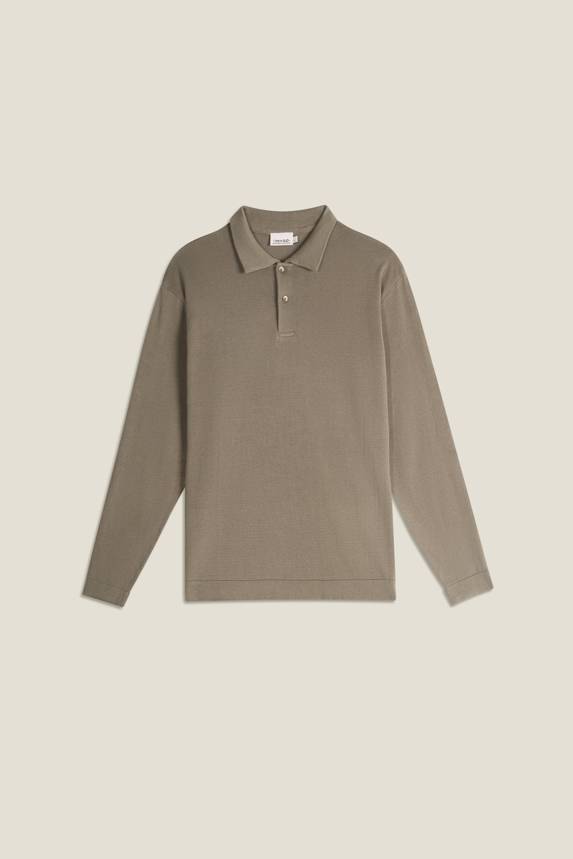 Maglione polo verde Foglia di Tè in cotone organico