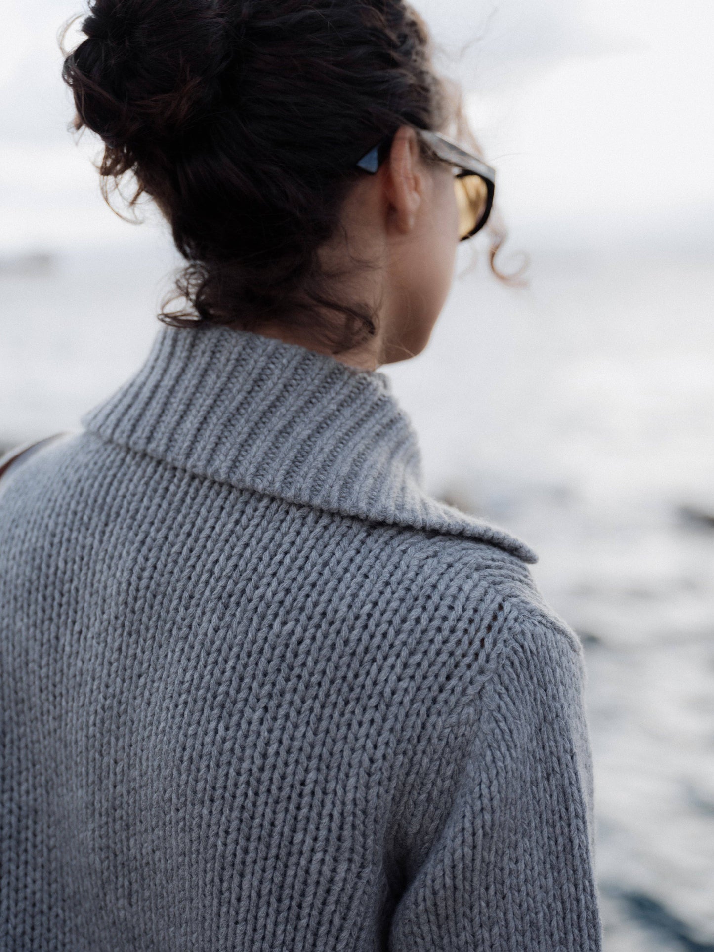 Cardigan chunky in misto cashmere