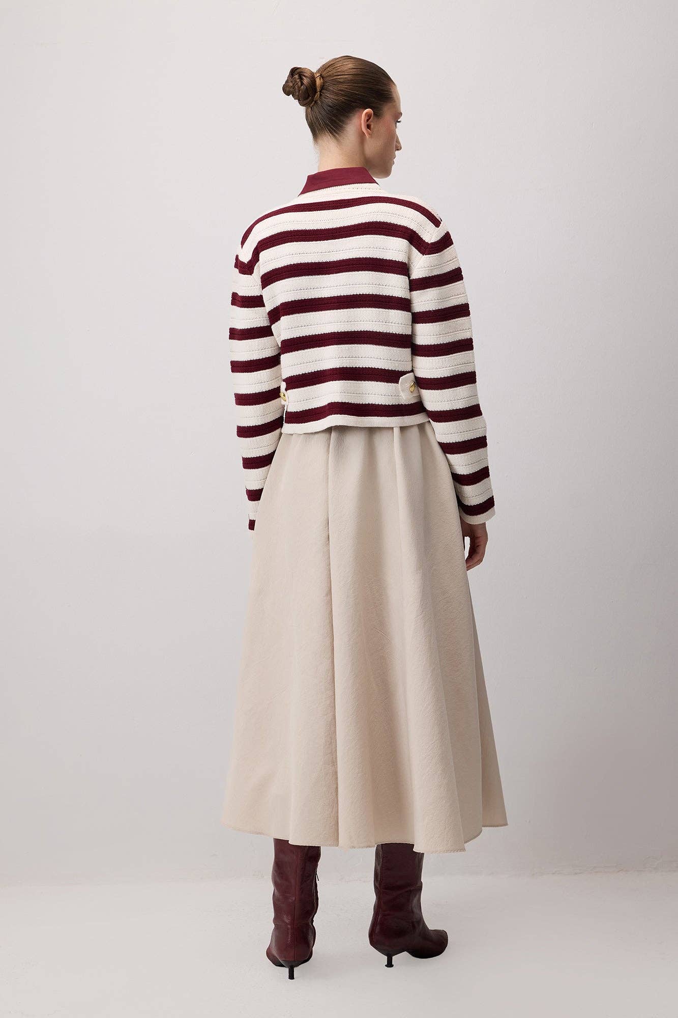 Cardigan a righe in maglia