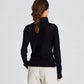 Maglia dolcevita a maniche lunghe in cotone biologico nera