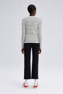 Maglione a righe in maglia a coste