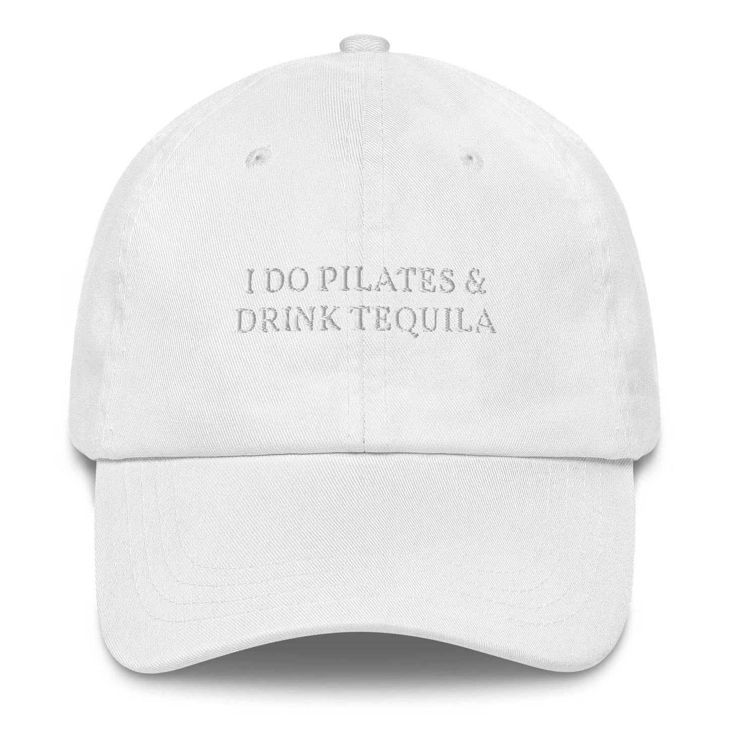 Cappellino da baseball ricamato “Faccio pilates e bevo tequila”