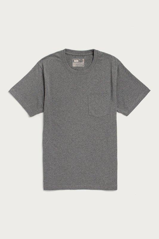 T-shirt riciclata con taschino grigio mélange