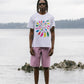 T-shirt psichedelica in cotone biologico