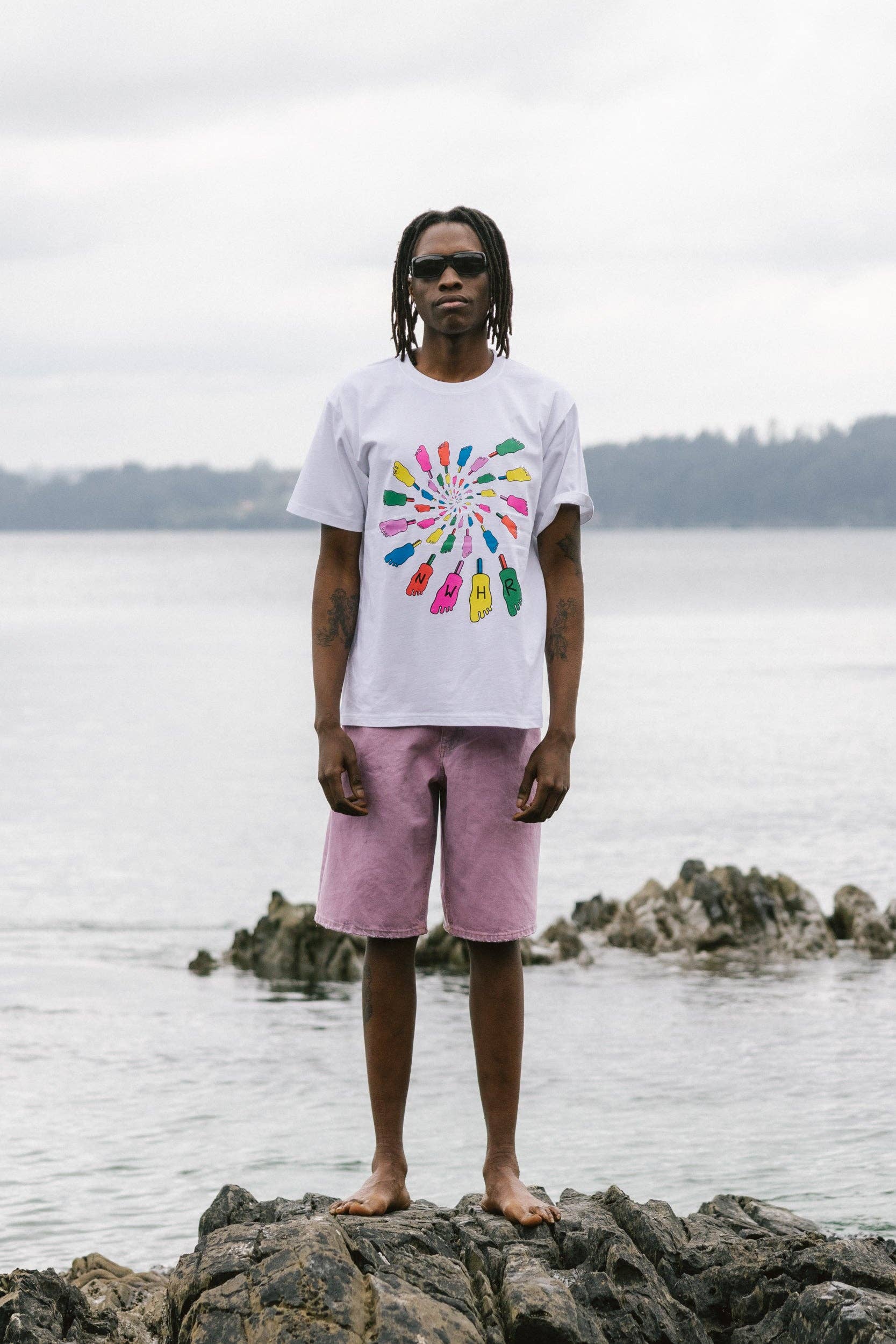T-shirt psichedelica in cotone biologico