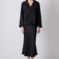 Blusa in raso jacquard nera