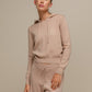Felpa in maglia con cappuccio da donna