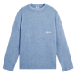 Maglione corto oversize in lana biologica blu per neonati
